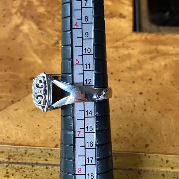 Natural Labradorite Sterling Silver Ring Size 6 - Picture 9 of 10